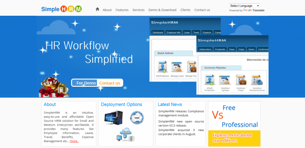 Phần mềm quản lý nhân viên Simple HRM