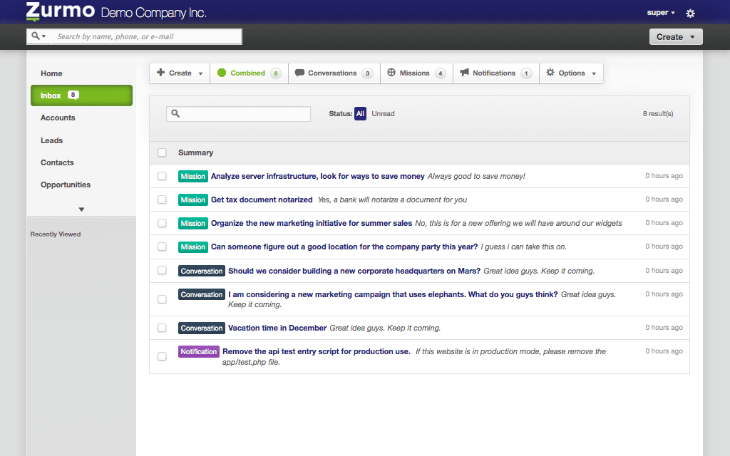 Phần mềm Zurmo CRM miễn phí