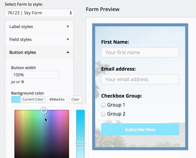 Hỗ trợ tạo form với MailChimp for WP