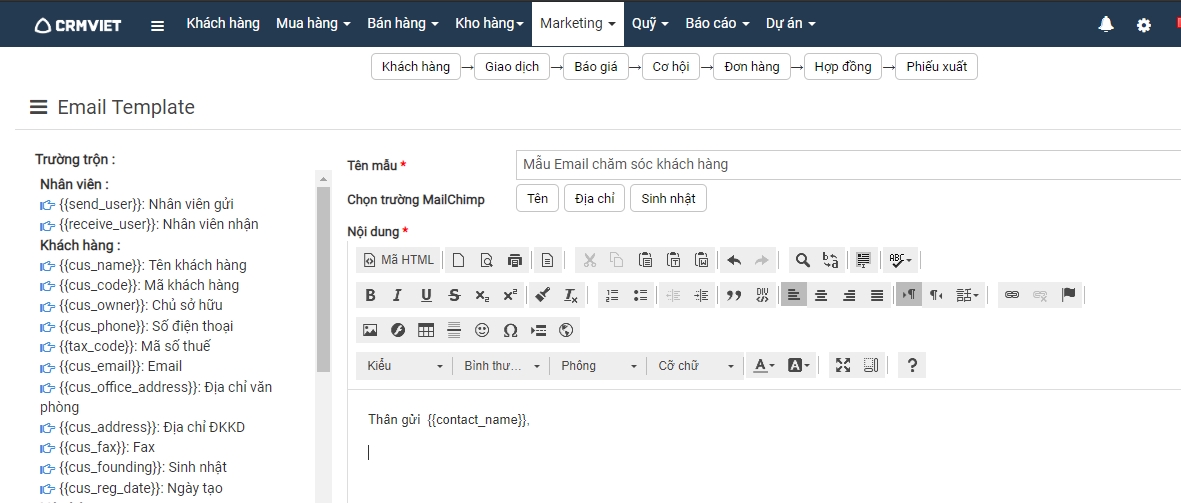 Mẫu Email Marketing