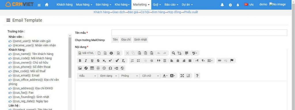 Tạo email theo nhóm nhân vật sự kiện