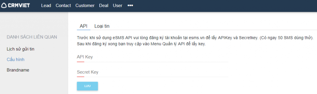 Đăng ký sử dụng SMS Brandname