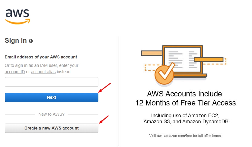 Giao diện đăng ký Amazon SES