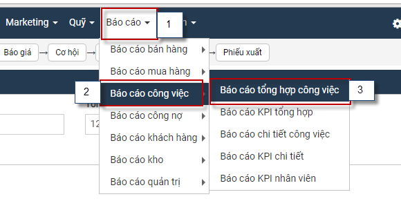 Tính năng báo cáo công việc