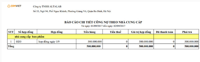 Phần mềm quản lý công nợ theo nhà cung cấp
